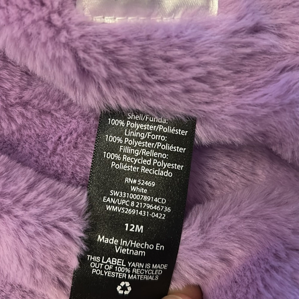 Swiss Tech Purple Starts Faux Fur Toddler Puffer Jacket - Picture 7 of 11
